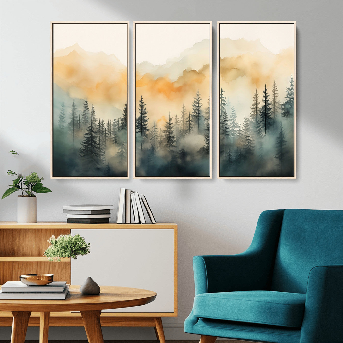34155-MGV-CV-36X24-Abstract Forest Print - Mountain Wall Art | Autumn Landscape Canvas Print for Living Room, Bedroom, or Office | Large Wall Art Decor