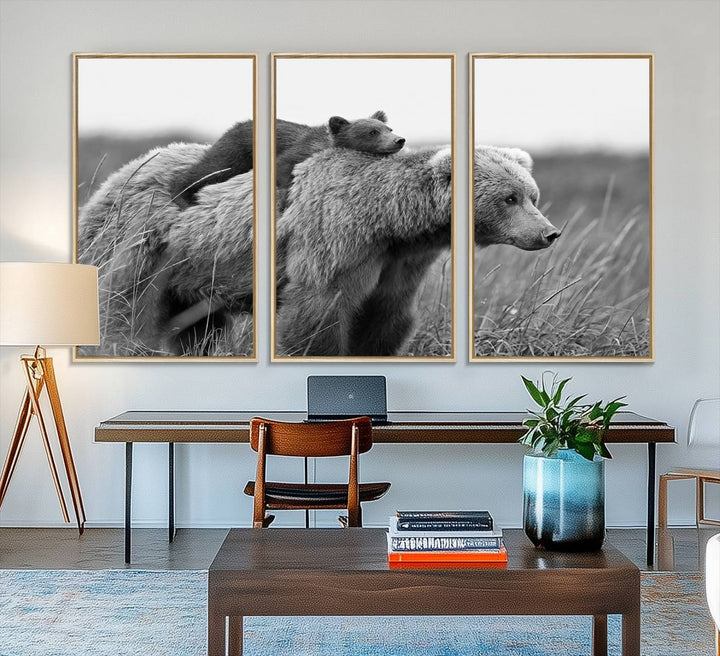 The Bear and Cub Wall Art Canvas is prominently displayed.