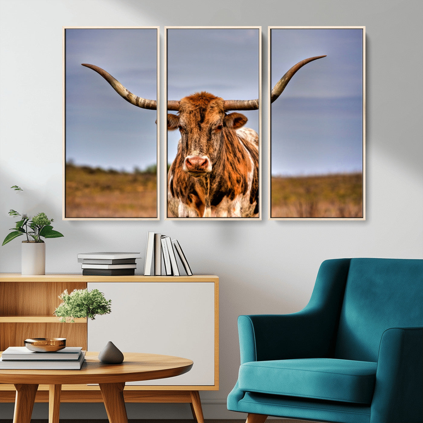 MGV-FC-48X32-3P - Texas Longhorn Wall Art Print