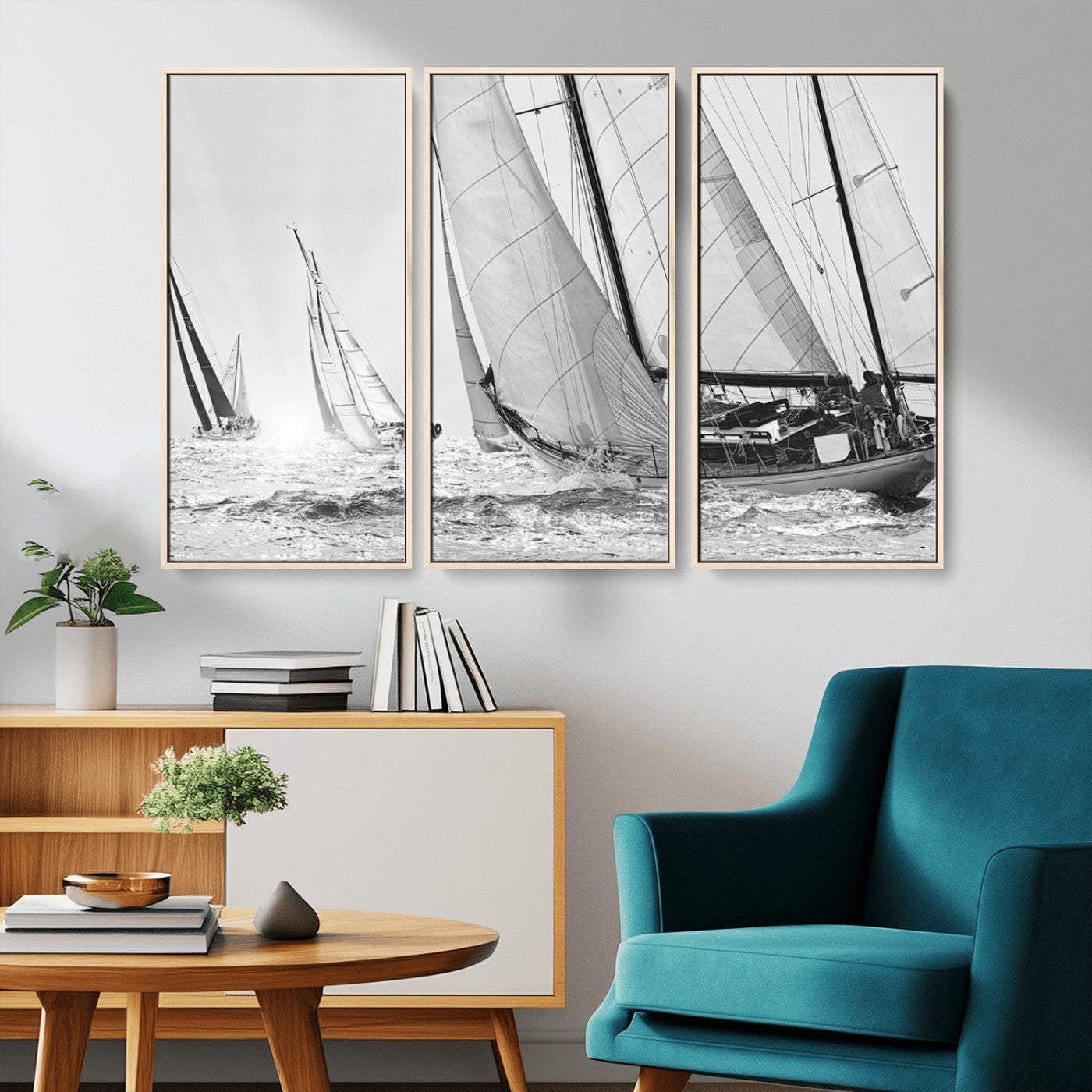 MGV-FC-48X32-3P - Yacht Sailboat Regatta Canvas Wall Art Canvas Print