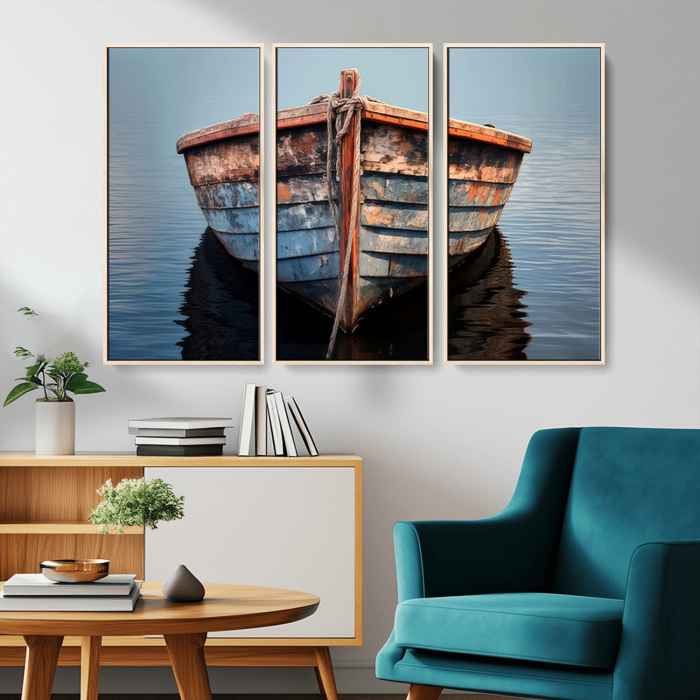 MGV-FC-48X32-3P - Stunning Vintage Boat Canvas Print | Nautical Wall