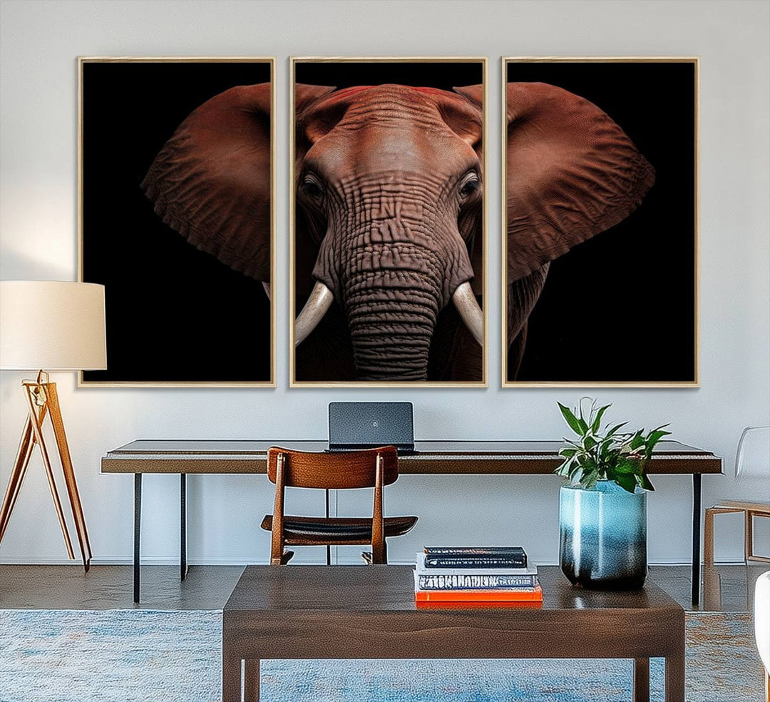 The Wild Elephant Wall Art Canvas Print is displayed prominently.