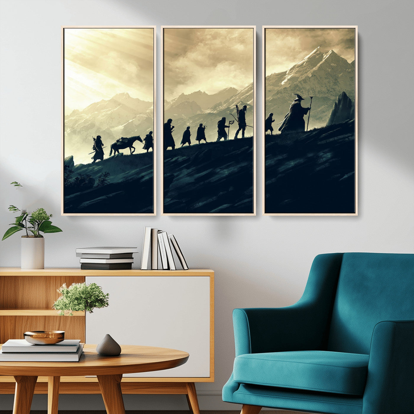 41574-MGV-CV-36X24-Lord of the Rings Silhouette Wall Art Capturing the Epic Quest Through Middle-Earth - The