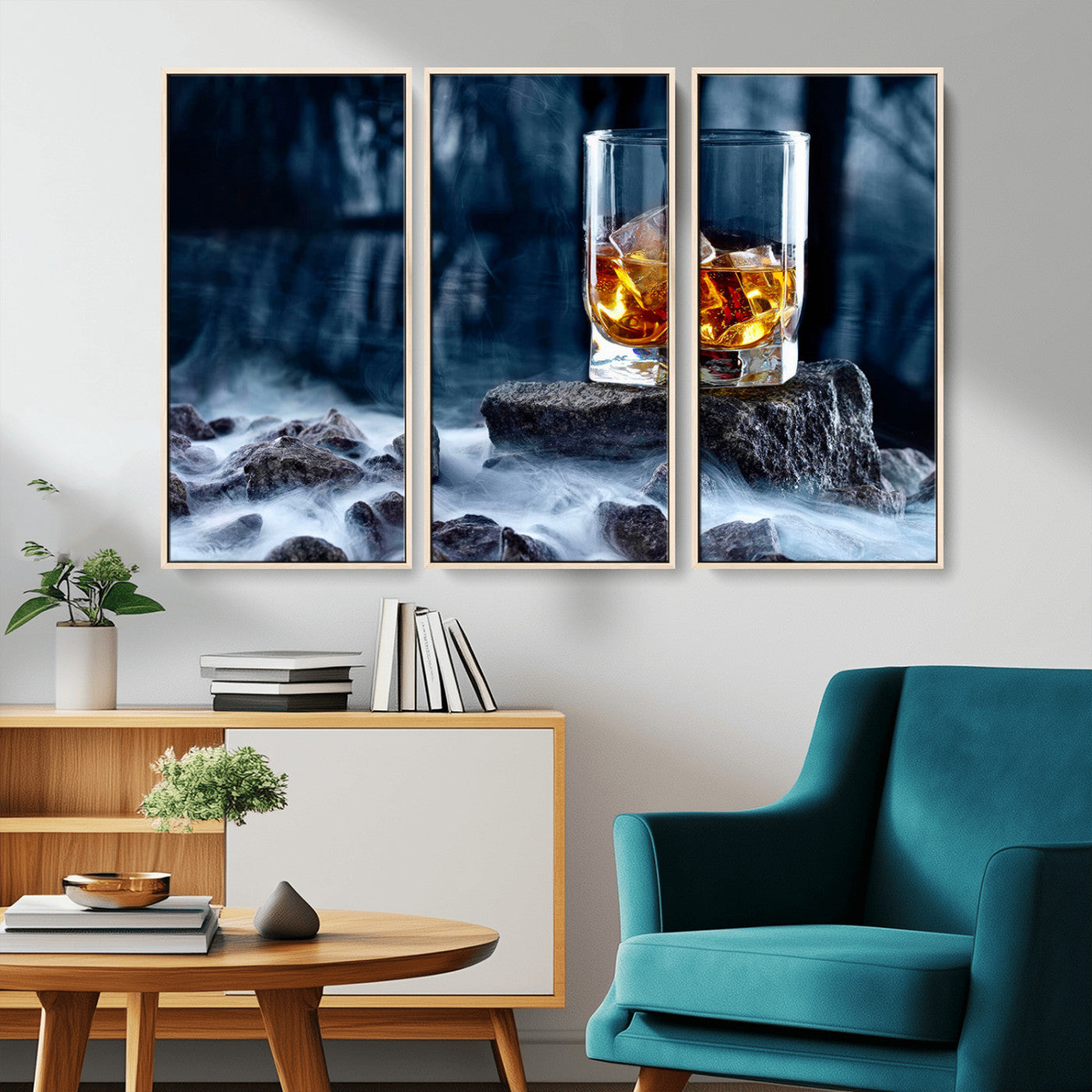 MGV-FC-48X32-3P - Whiskey Ice Wall Art Canvas Print