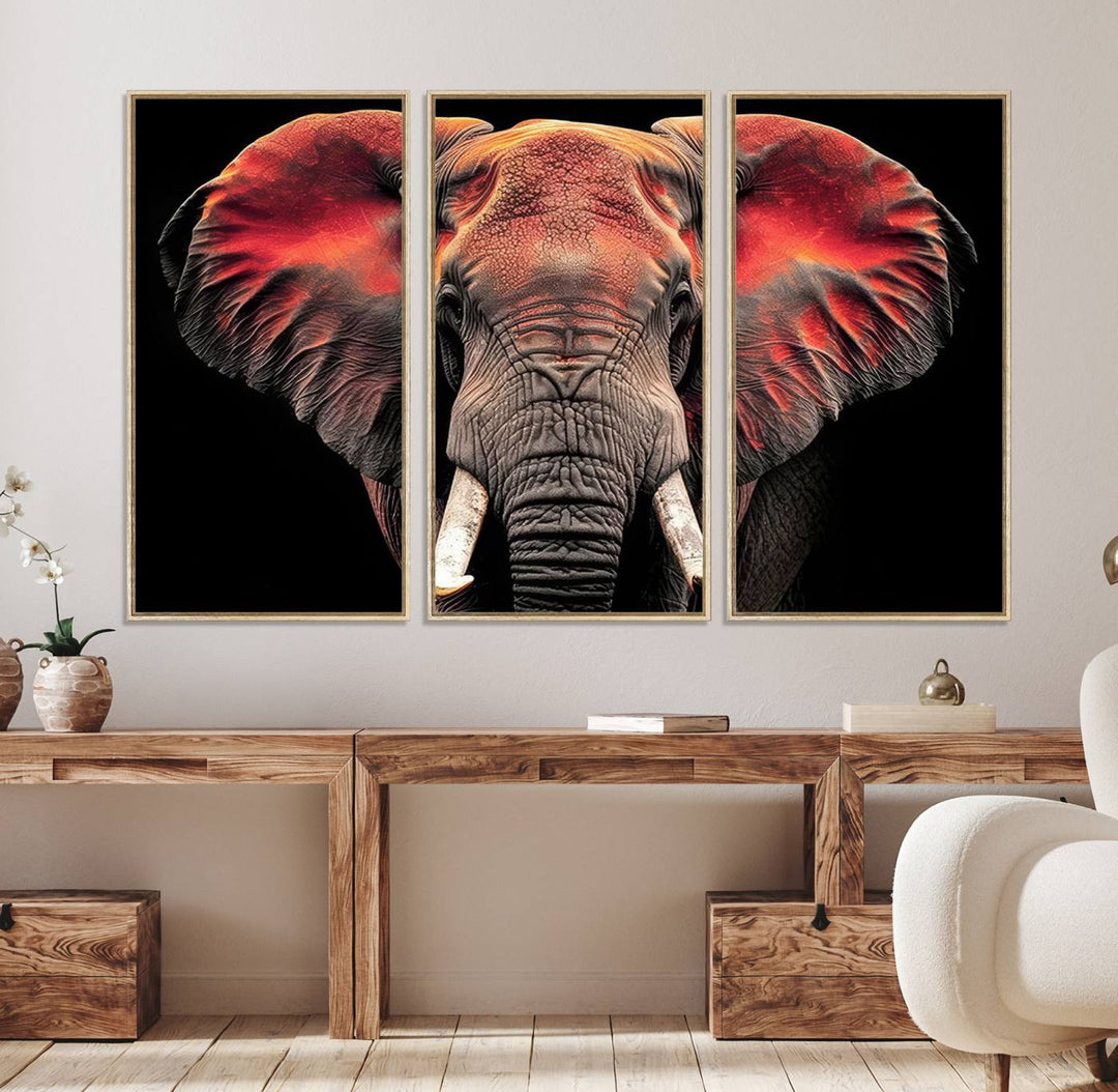 Elephant Wall Art Canvas Print, perfect for animal lovers.