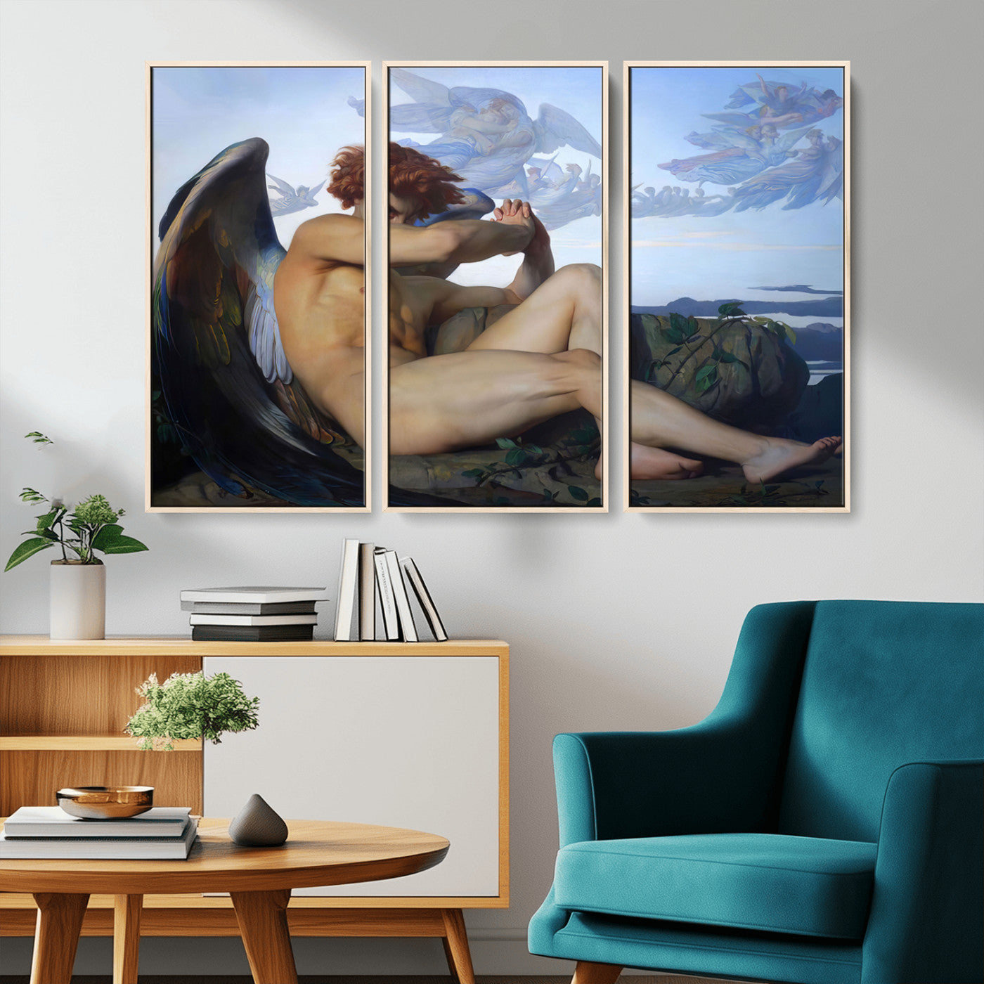 -Fallen Angel Wall Art Canvas Print – Classic Art, Framed, Ready to Hang - Alexandre Cabanel
