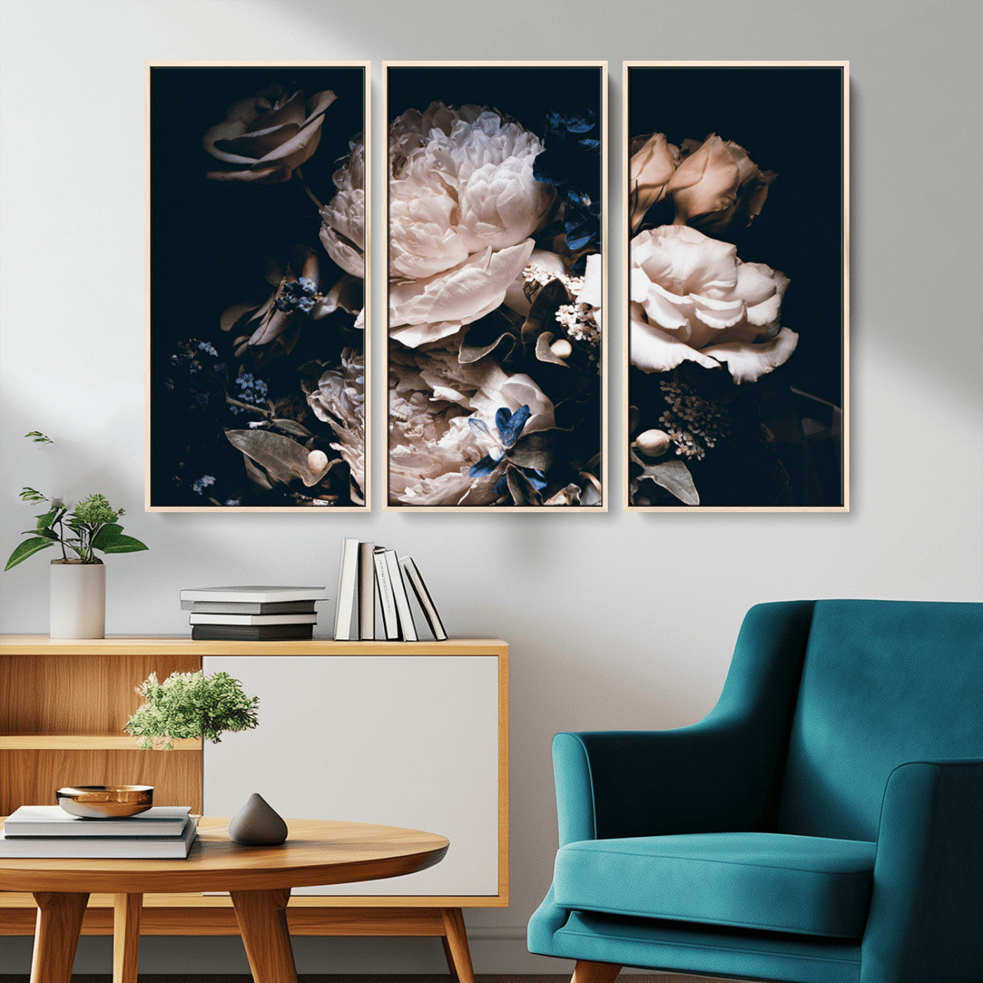 MGV-FC-48X32-3P - Pink Peonies Flowers Large Canvas Art Print