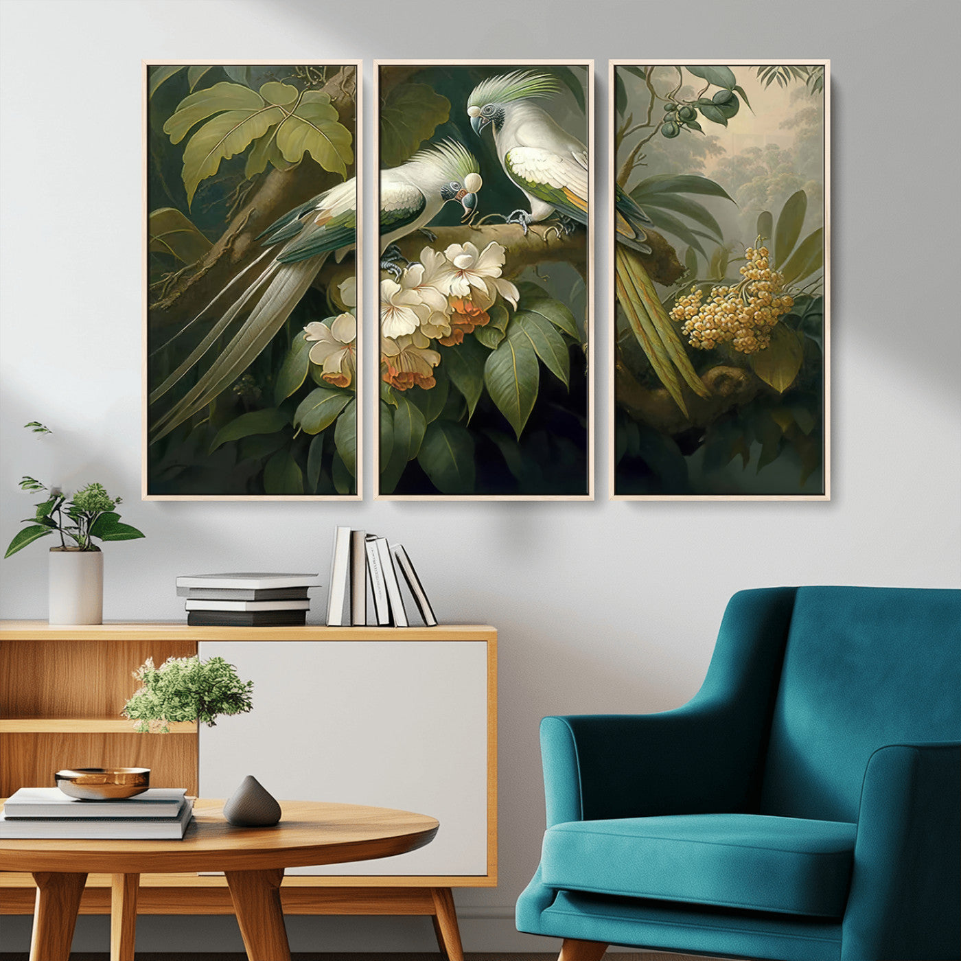 -Tropical Paradise Print Wall Art Stunning Artwork of a Parrot in a Lush Forest with Beautiful
