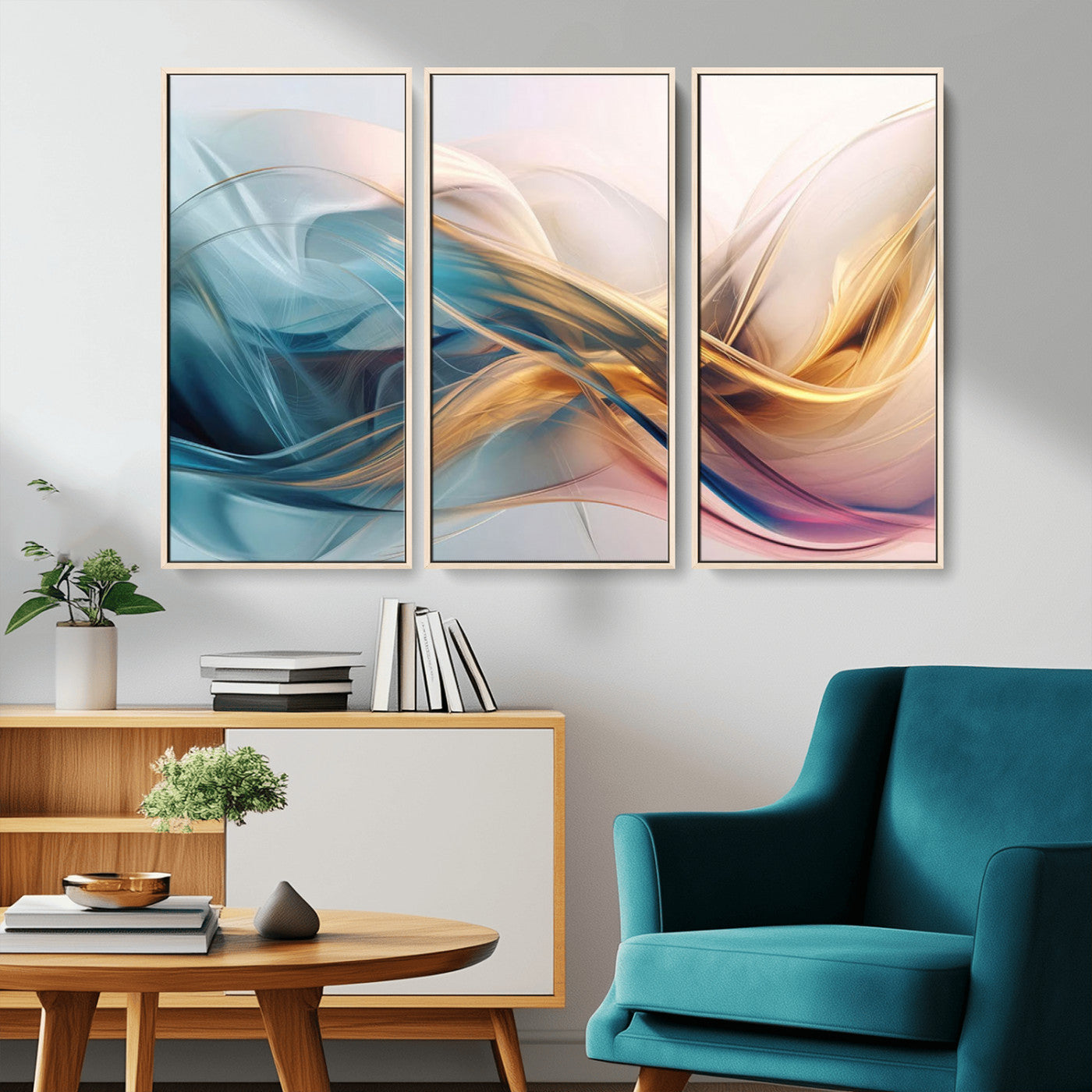 -Abstract Flowing Colors Wall Art Canvas Print