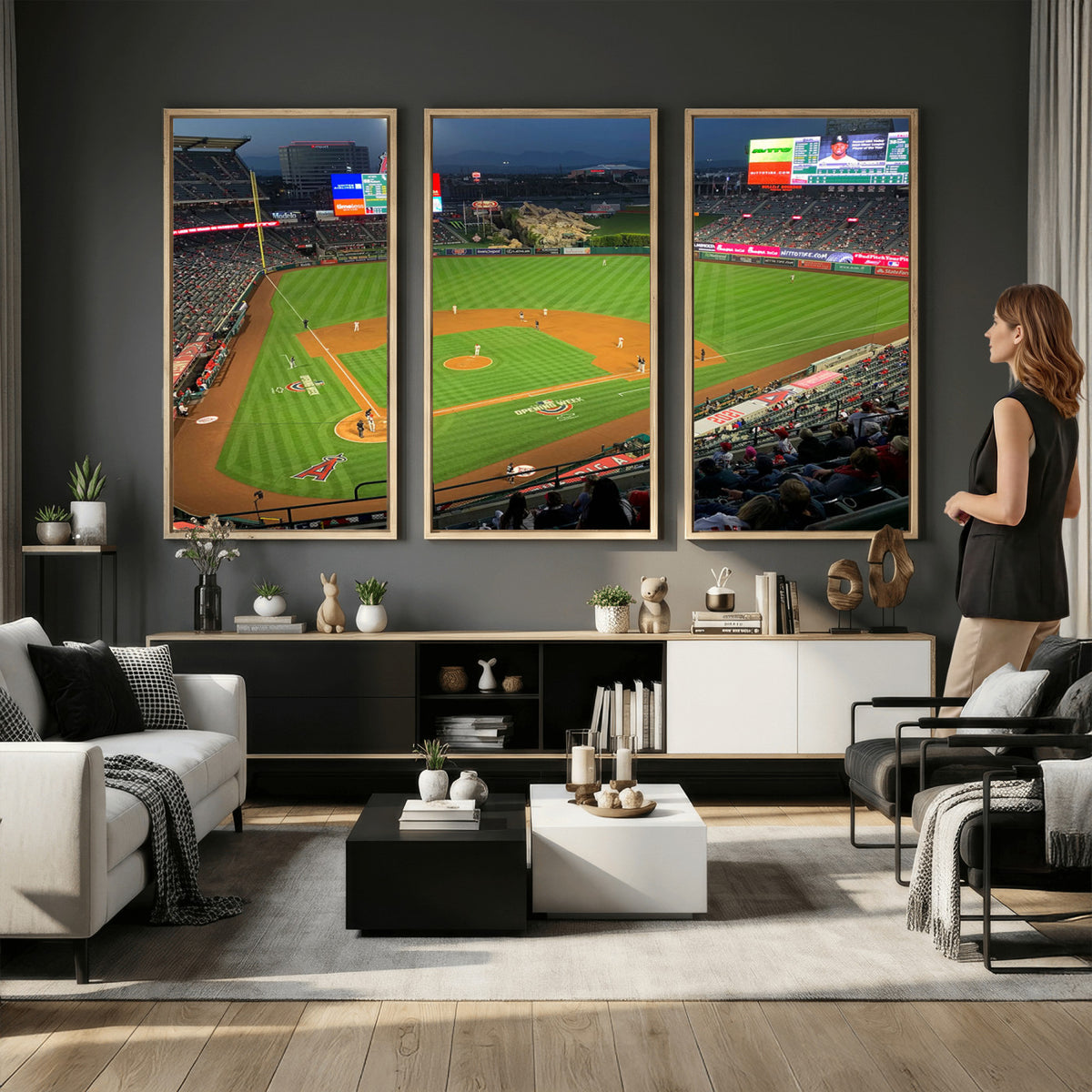 93707-MGV-CV-36X24 - Angel Stadium Aerial Canvas Print | Los Angeles Angels Baseball