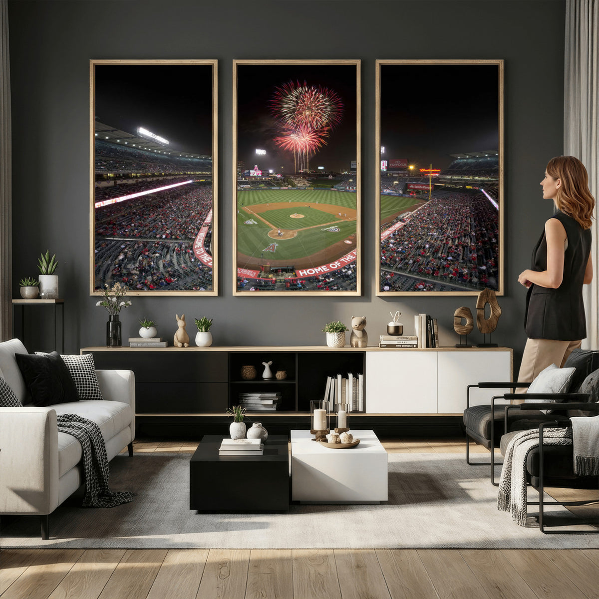 63592-MGV-CV-36X24 - Angel Stadium in Los Angeles Stadium Wall Art Canvas Print