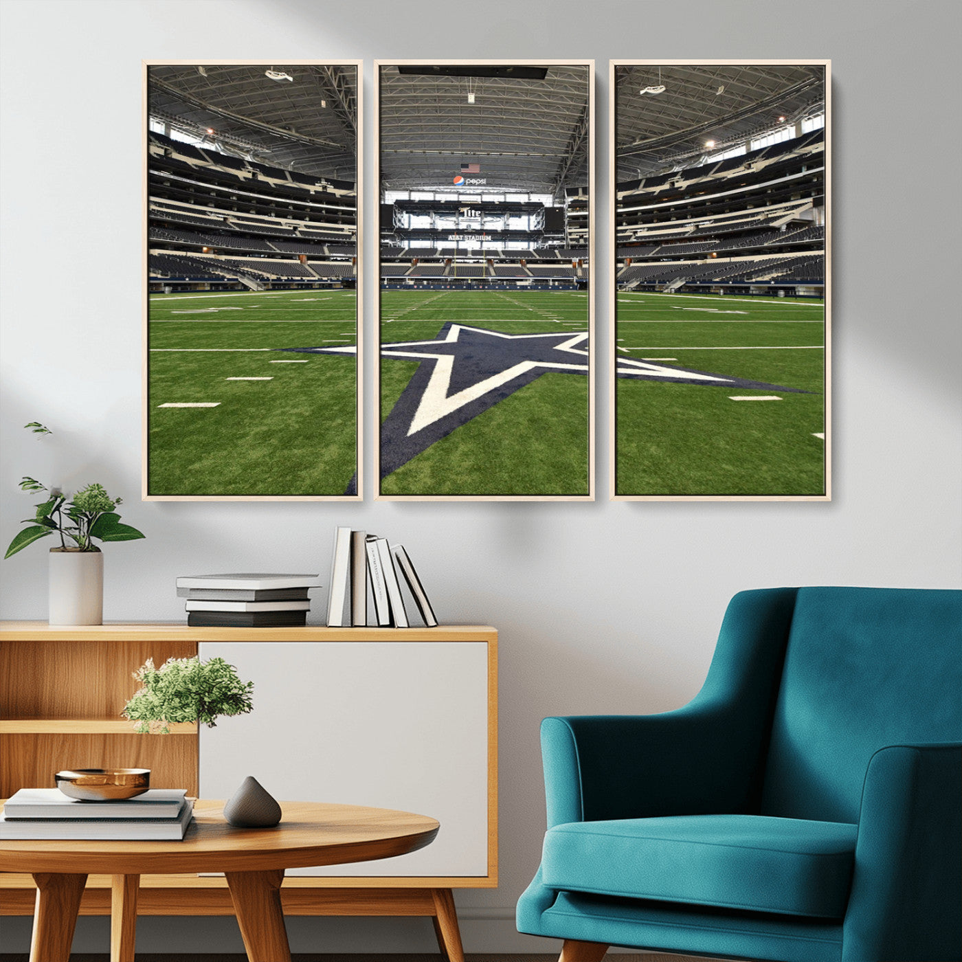 MGV-FC-48X32-3P - Dallas Cowboys Football Team Print - Arlington AT&T Stadium Wall Art Canvas Print