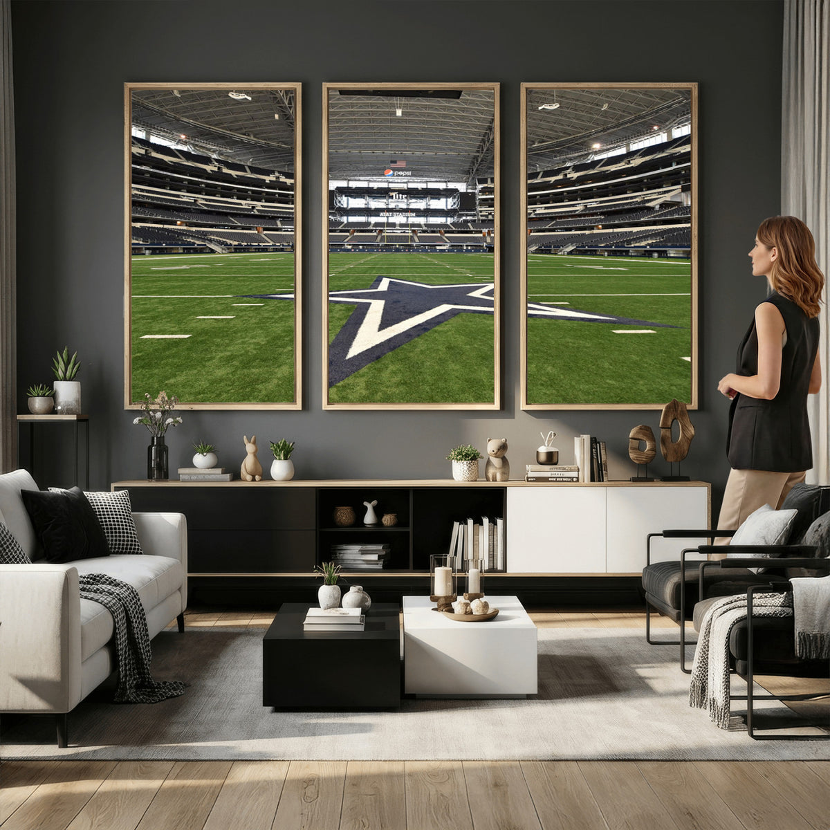 14834-MGV-CV-36X24 - Dallas Cowboys Football Team Print - Arlington AT&T Stadium