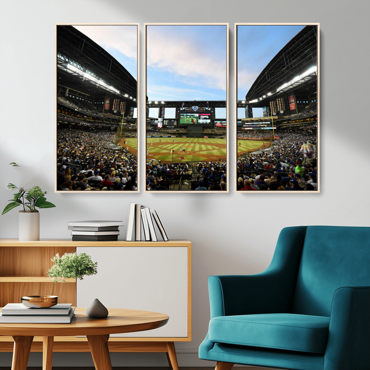 MGV-FC-48X32-3P - Arizona Diamondbacks Baseball Team Print - Phoenix Chase Field Stadium Wall Art Canvas Print