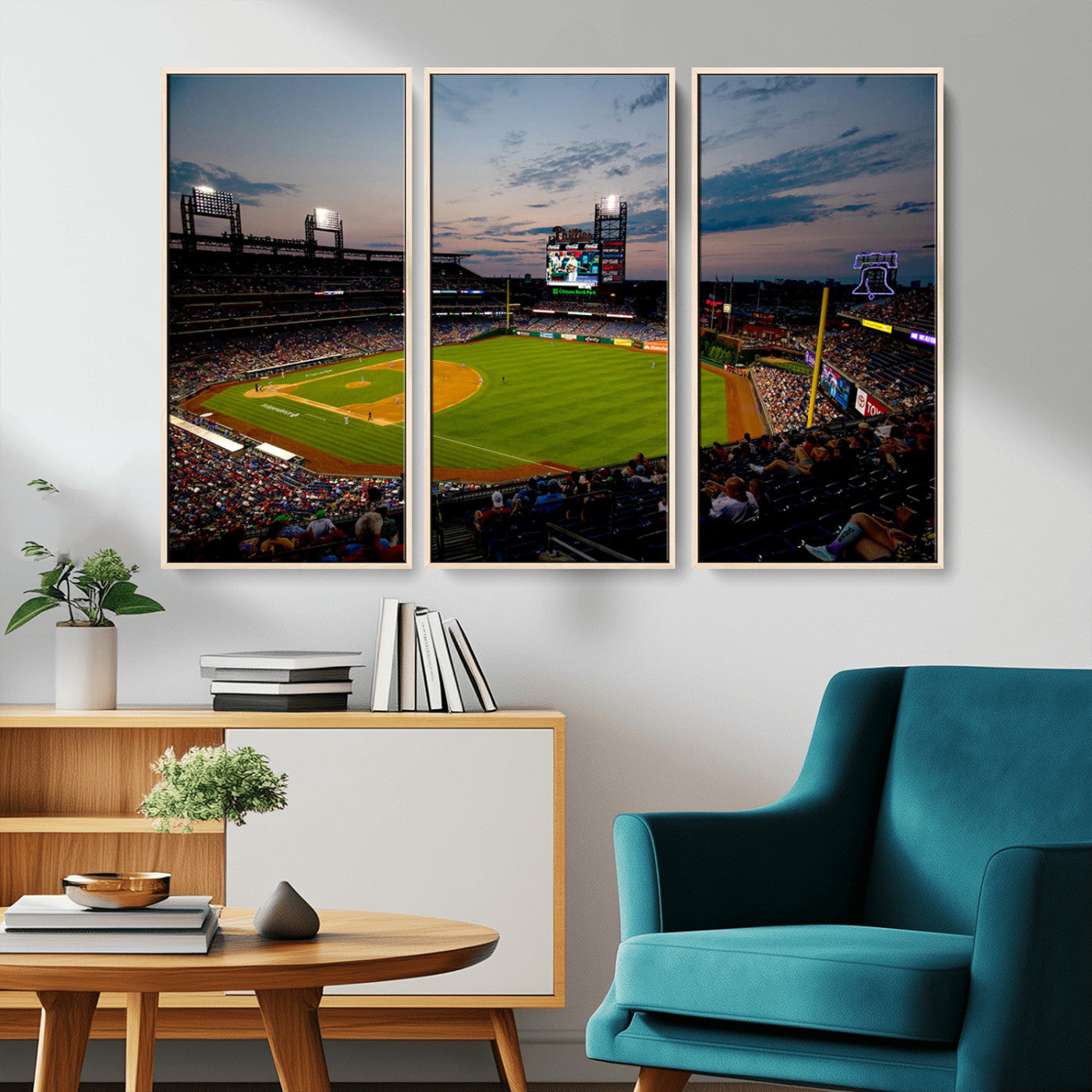 MGV-FC-48X32-3P - Philadelphia Phillies Baseball Team Print - Citizens Bank Park Stadium Wall Art Canvas Print