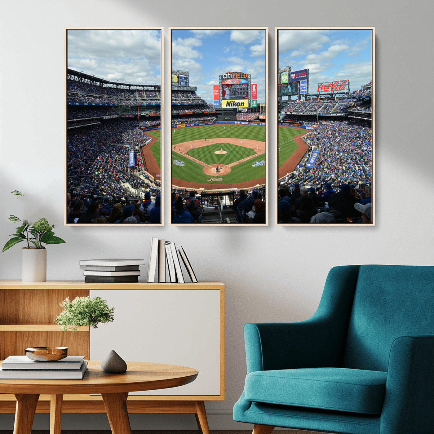 MGV-FC-48X32-3P - New York Mets Baseball Team Print - Citi Field Stadium Wall Art Canvas Print