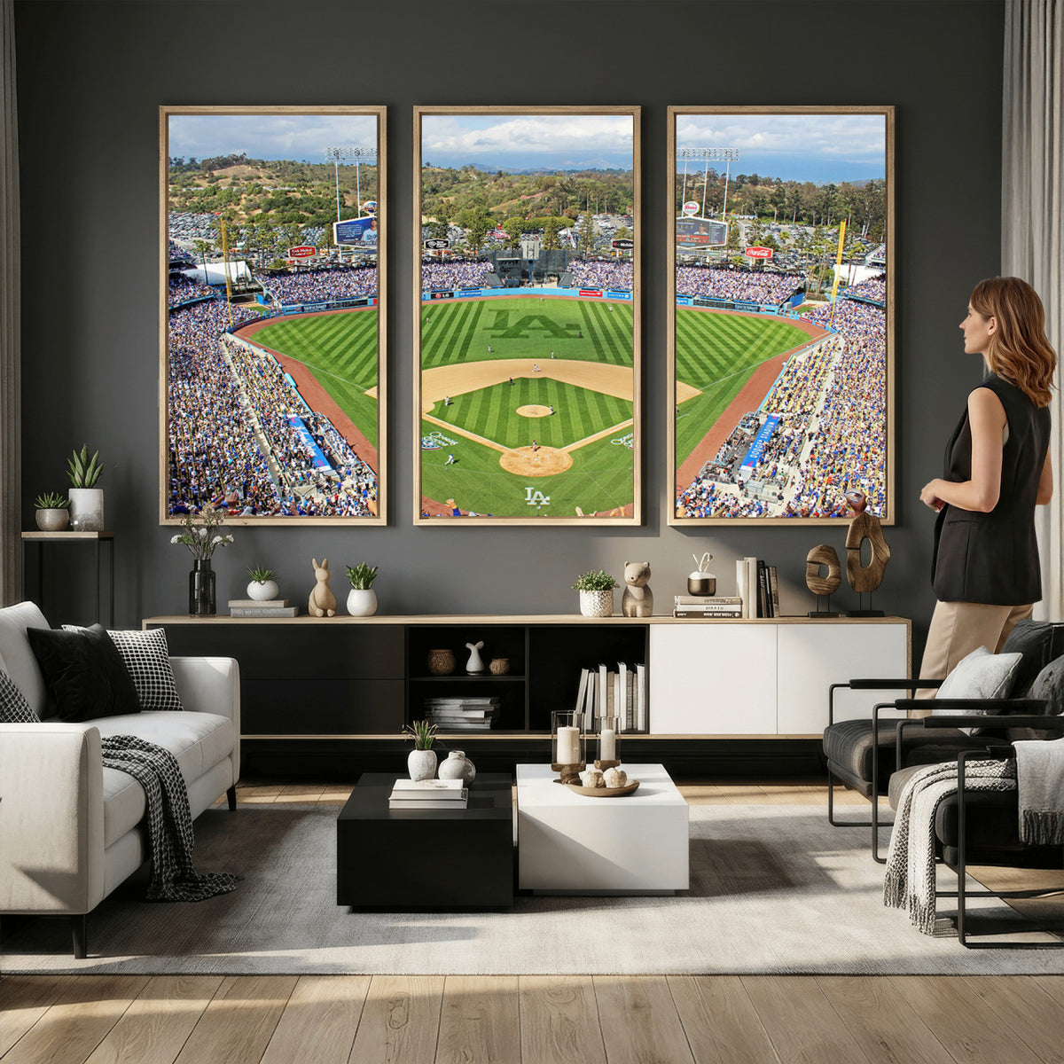 34760-MGV-CV-36X24 - Citi Field Wall Art Print | 3-Panel New York Mets Baseball Stadium Canvas Print