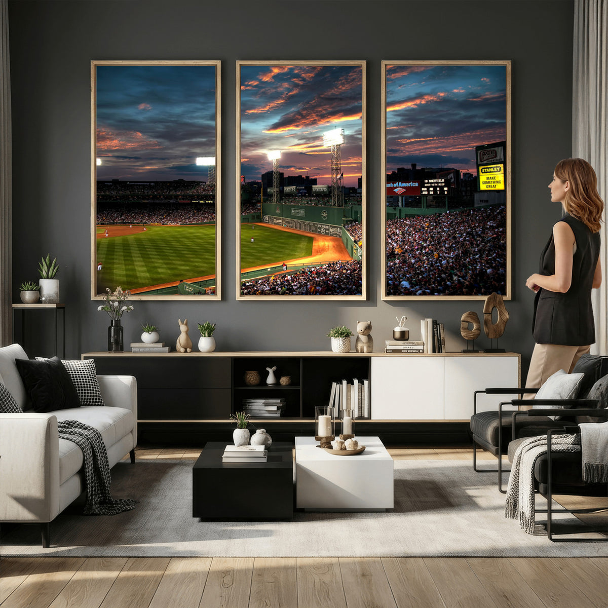 66781-MGV-CV-36X24 - Fenway Park Boston Massachusetts Stadium Wall Art Canvas Print