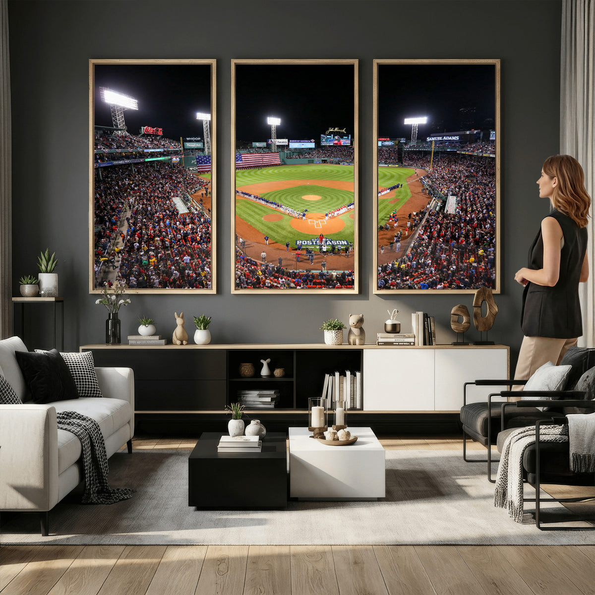 47365-MGV-CV-36X24 - Fenway Park Wall Art Canvas Print | Large Baseball Stadium Canvas for Boston Red Sox Fans