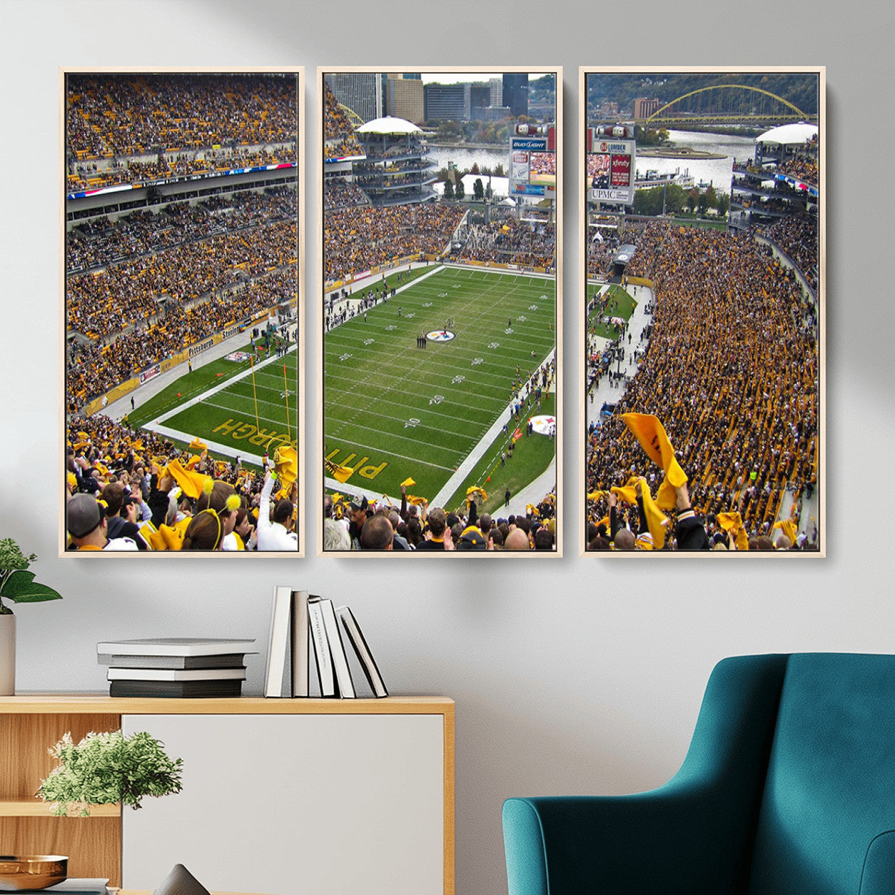51419-MGV-FC-48X32-3P - Pittsburgh Steelers Print - Pittsburgh Heinz Field Stadium Wall Art Canvas Print