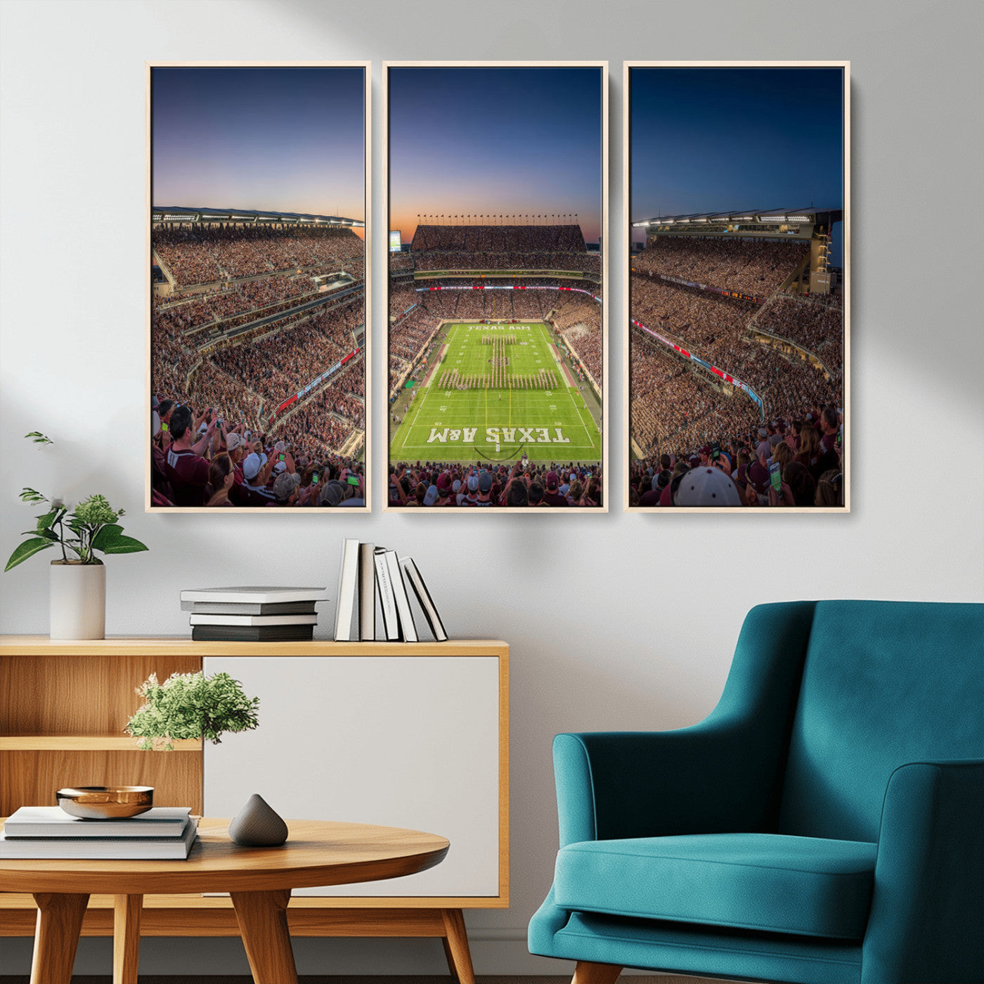 MGV-FC-48X32-3P - Kyle Field Wall Art Print | Large Texas A&M Aggies Football Canvas Print for Sports Enthusiasts | Framed, Ready-to-Hang Stadium Decor
