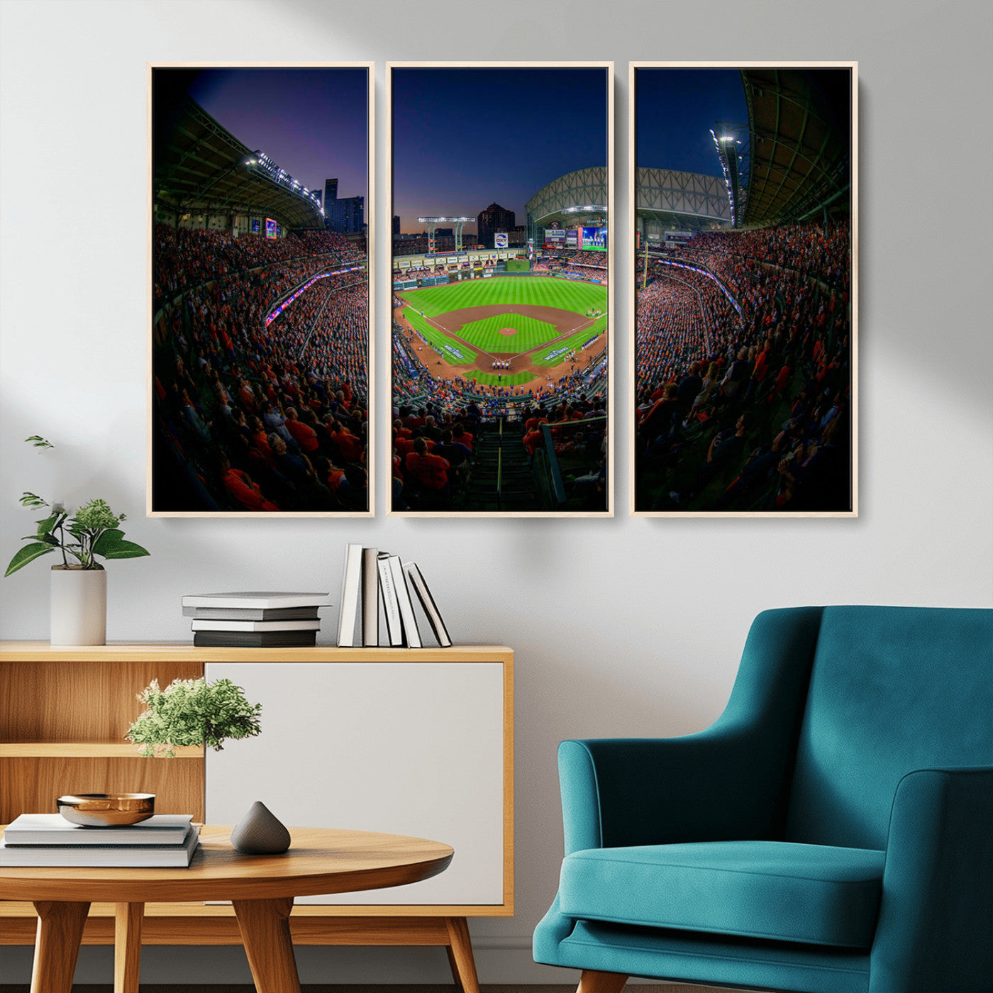 MGV-FC-48X32-3P - Houston Astros Baseball Team Print - Houston Minute Maid Park Stadium Wall Art Canvas Print