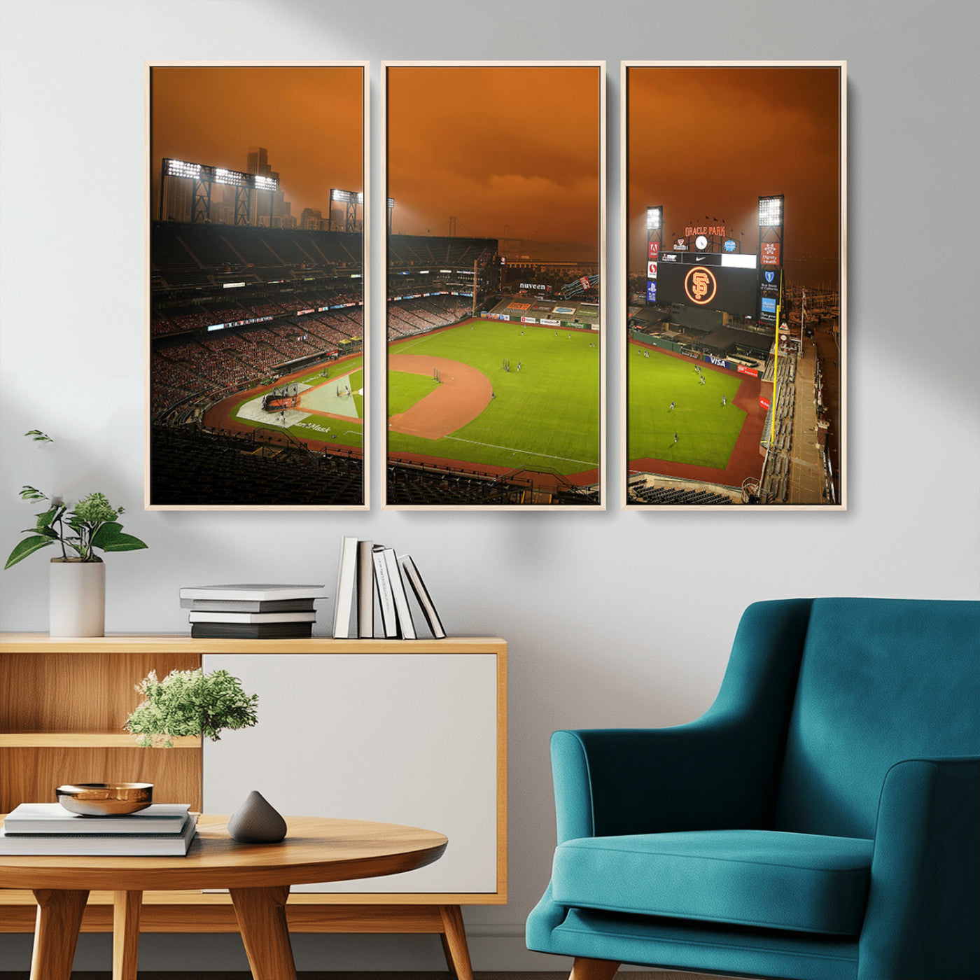 MGV-FC-48X32-3P - San Francisco Giants Baseball Team Print - Oracle Park Stadium Wall Art Canvas Print