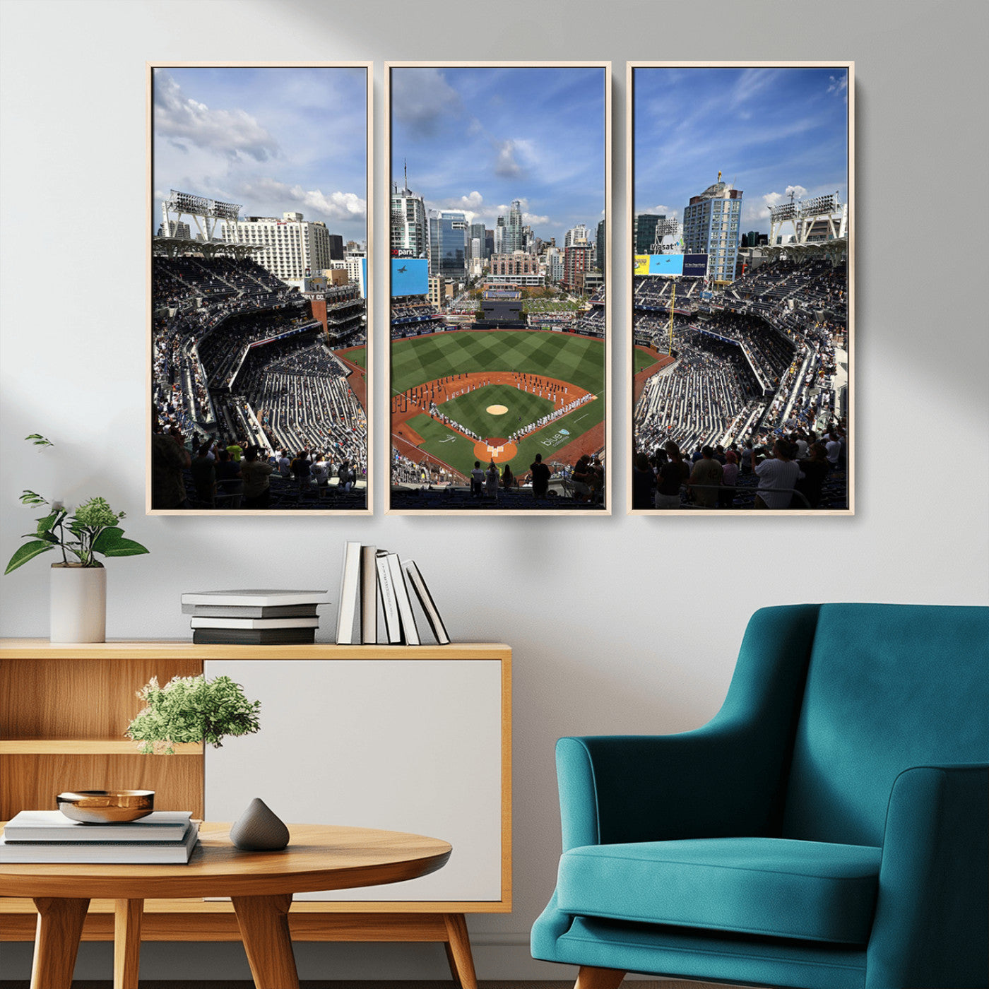 MGV-FC-48X32-3P - San Diego Padres Baseball Team Print - Petco Park Stadium Wall Art Canvas Print