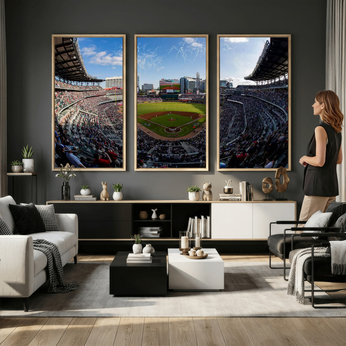 78608-MGV-CV-36X24 - Truist Park Stadium Canvas Wall Art, Atlanta Braves Game Day Decor