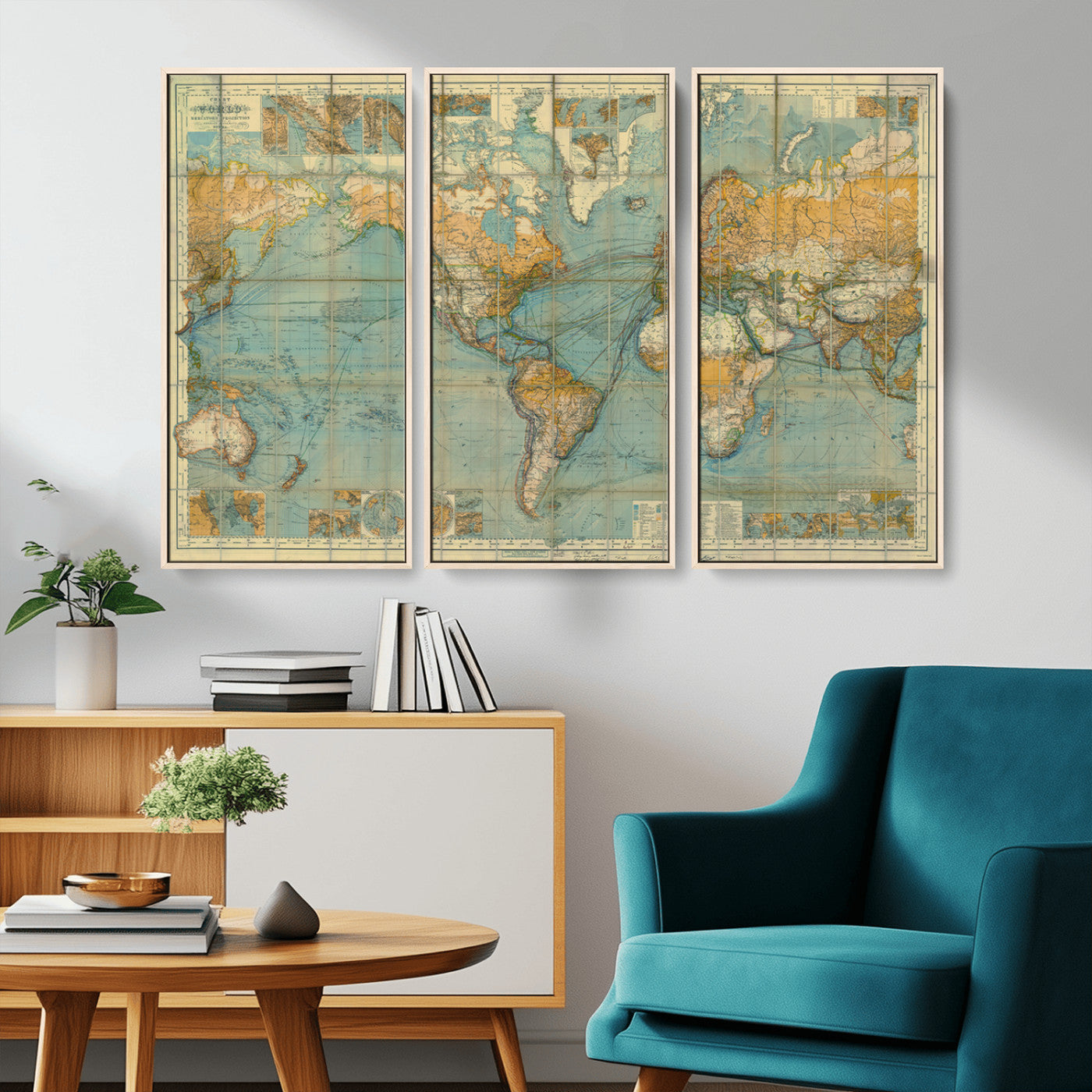 MGV-FC-48X32-3P - Push Pin World Map Canvas Print – Framed Wall Art for Couples to Track Their Travels – Anniversary