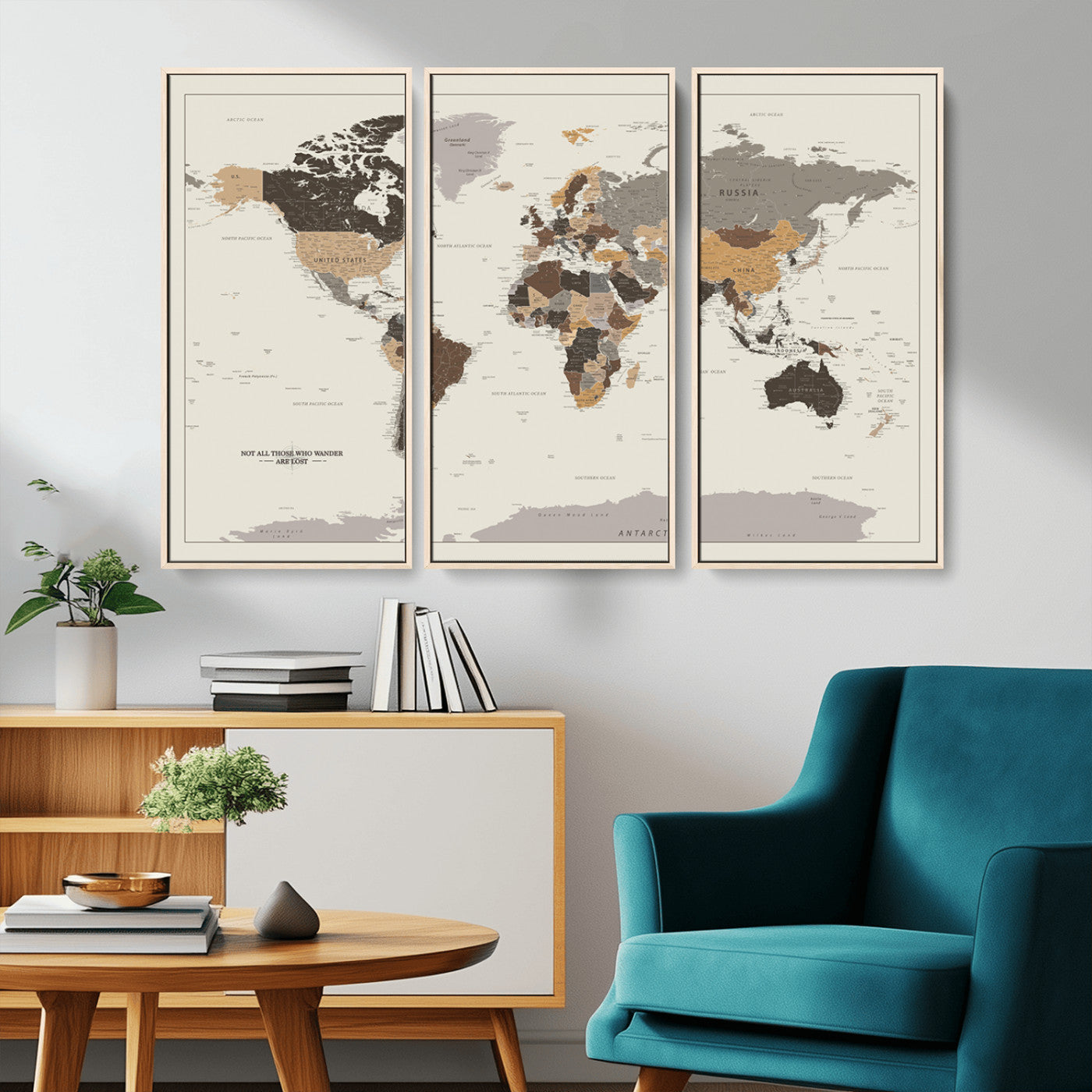MGV-FC-48X32-3P - Push Pin World Map Canvas Print – Framed Wall Art for Couples to Track Their Travels – Anniversary