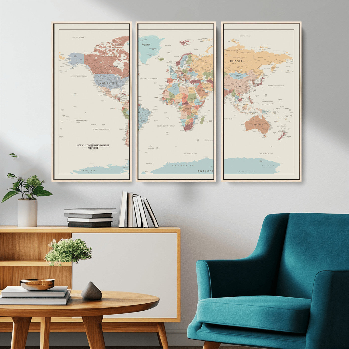 MGV-FC-48X32-3P - Push Pin World Map Canvas Print – Framed Wall Art for Couples to Track Their Travels – Anniversary