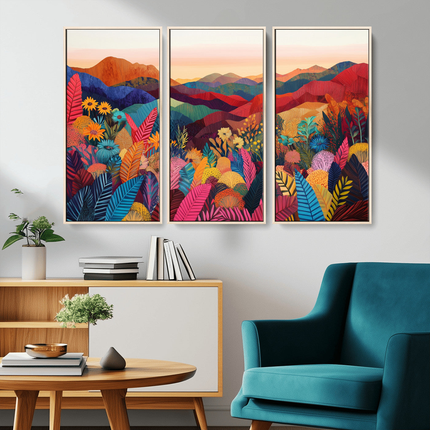 MGV-FC-48X32-3P - YAYOI KUSAMA Abstract Print - Landscape Canvas Wall Art Print - Vibrant Modern Decor for Living