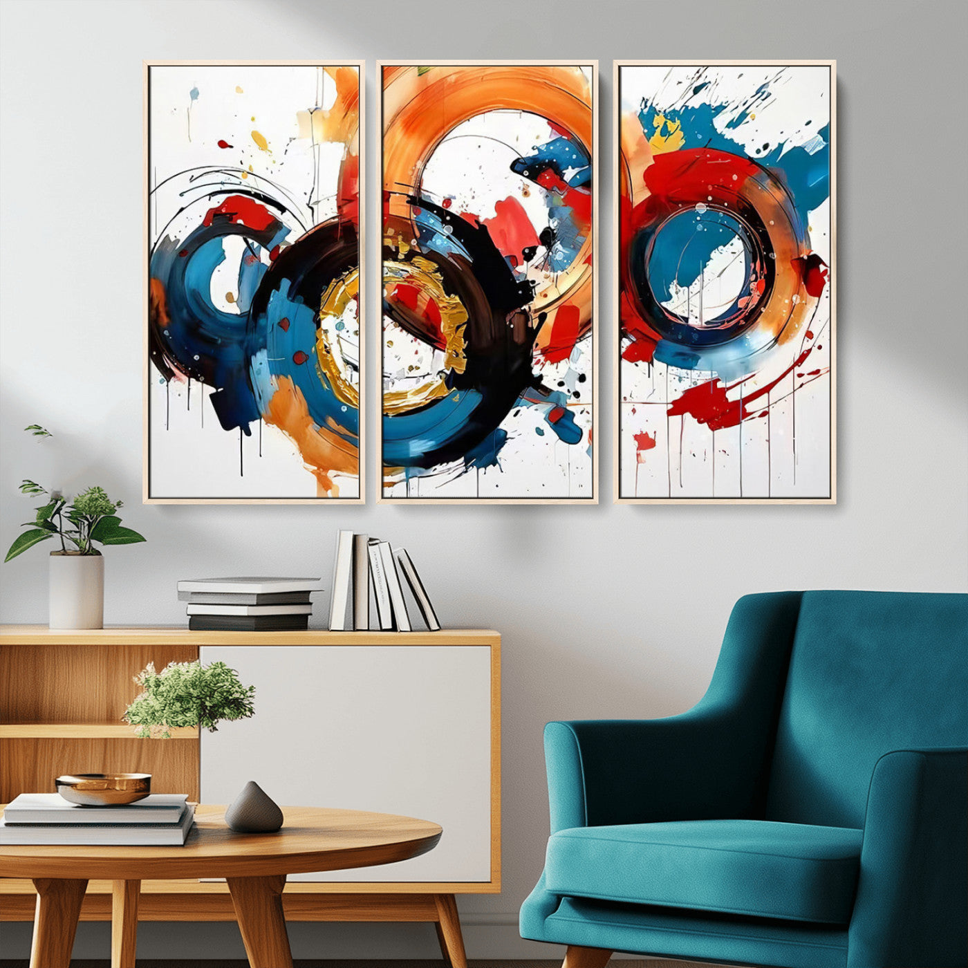 MGV-FC-48X32-3P - Abstract Wall Art, Rings Wall Art Canvas Print