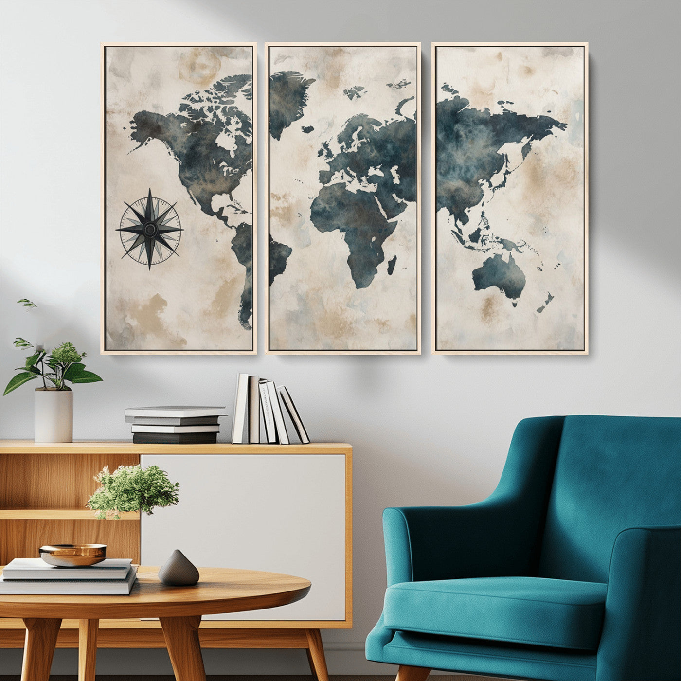 MGV-FC-48X32-3P - Push Pin World Map Canvas Print – Framed Wall Art for Couples to Track Their Travels – Anniversary