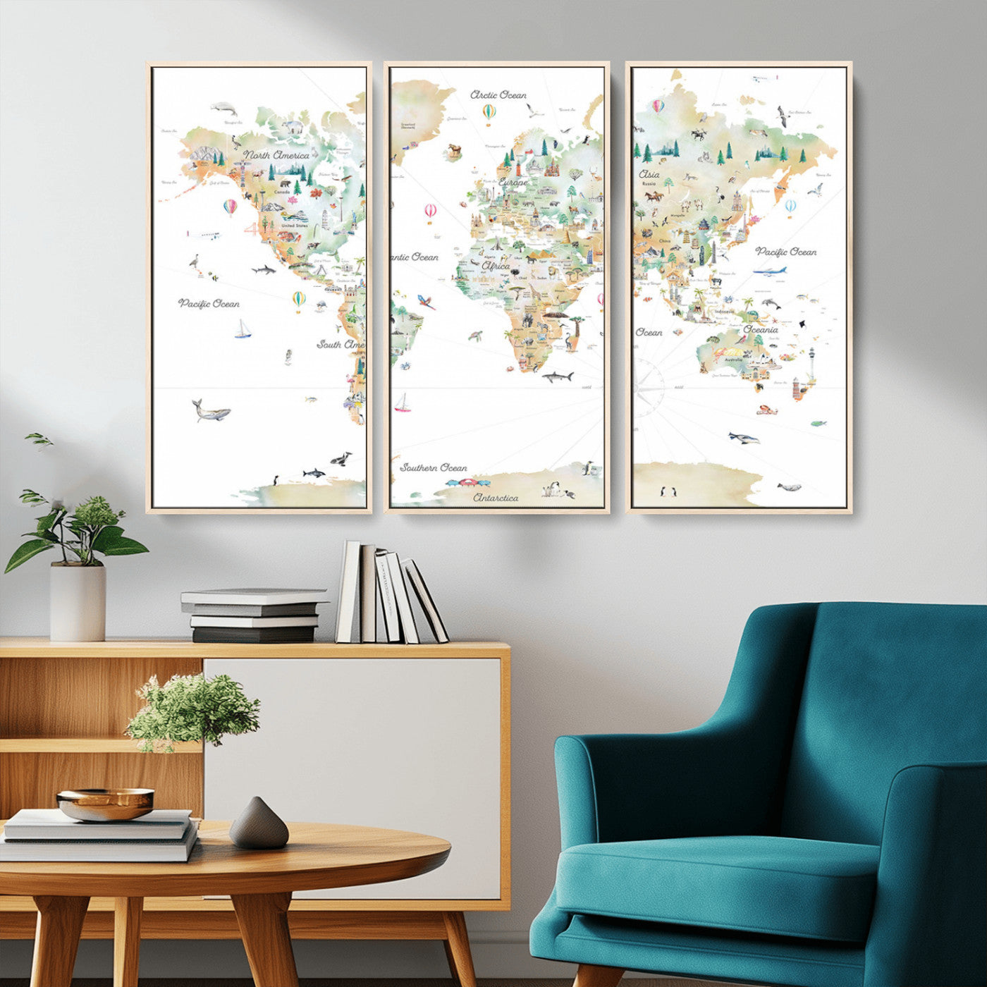 MGV-FC-48X32-3P - Push Pin World Map Canvas Print – Framed Wall Art for Couples to Track Their Travels – Anniversary