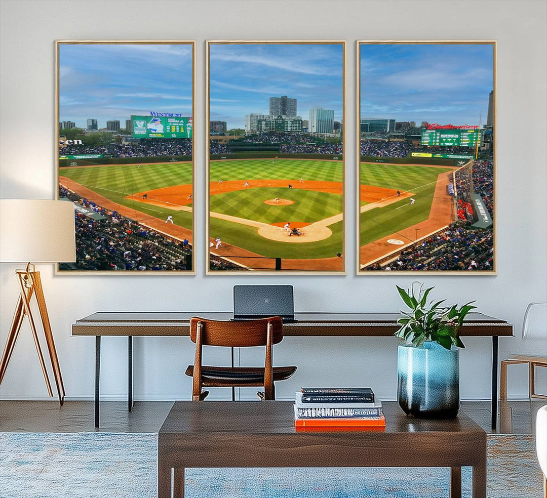 Wrigley Field Cubs canvas wall art.