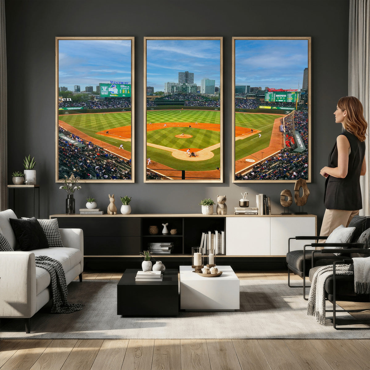 86839-MGV-CV-36X24 - Wrigley Field Chicago Cubs Panoramic Canvas Print
