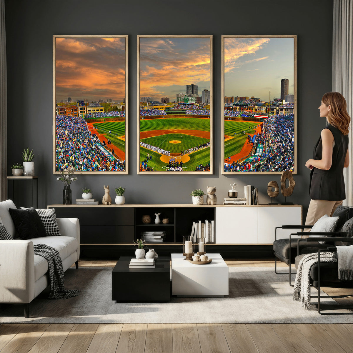 45635-MGV-CV-36X24 - Chicago Wrigley Field Wall Art Canvas Print