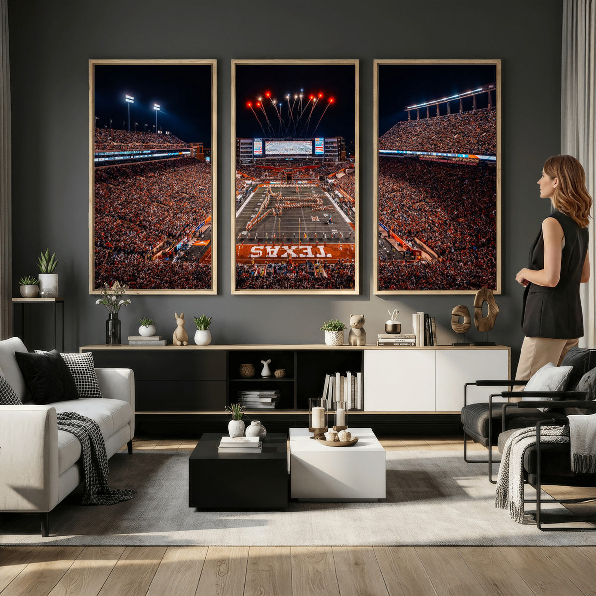 58778-PAN-FL-20X10 - Darrell K Royal Memorial Stadium | Texas Longhorns | Print Decor Wall Art Design for Home & Office Decoration