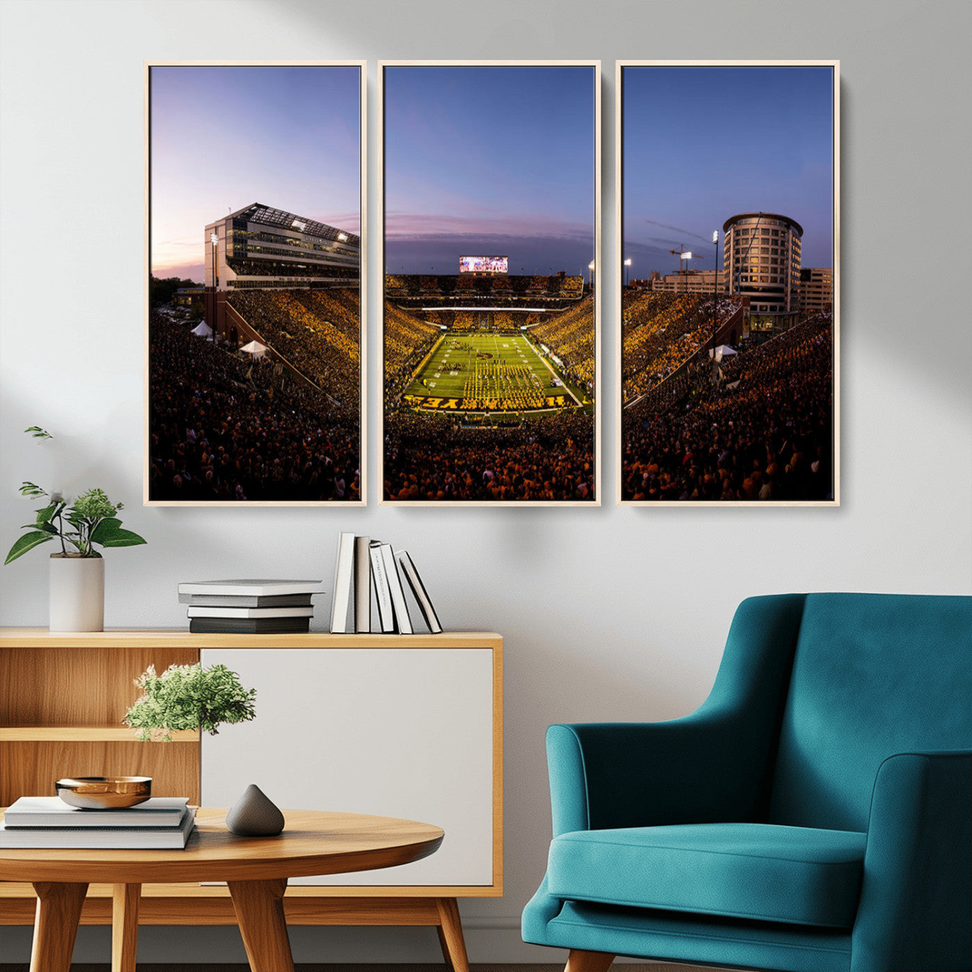 MGV-FC-48X32-3P - Iowa Hawkeyes Kinnick Stadium Wall Art Canvas Print, Framed Iowa Hawkeyes Kinnick Stadium Canvas