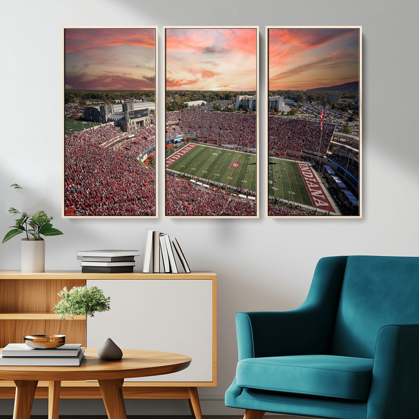 MGV-FC-48X32-3P - Indiana Memorial Stadium Wall Art Canvas Print, Framed Studium Canvas Art, Indiana Memorial Stadium