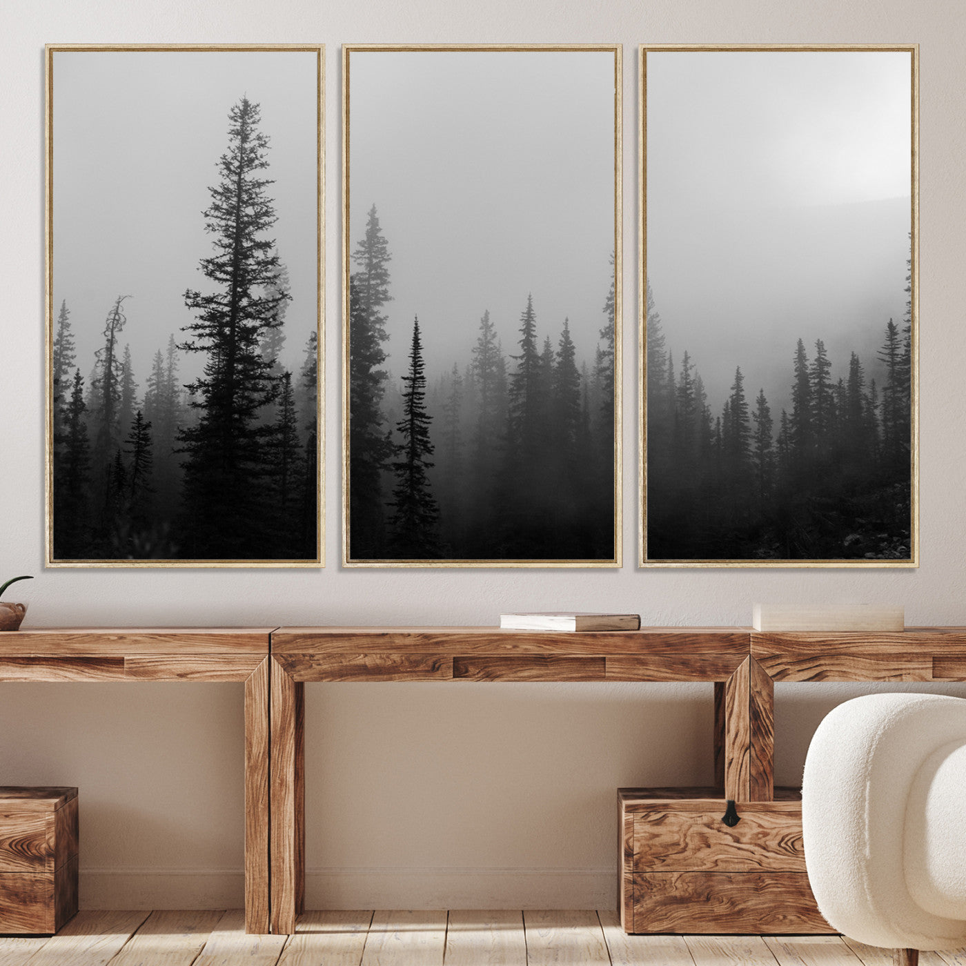 73138900-MGV-CV-36X24-Misty Pines Wall Art Canvas Print - Perfect Rustic Decor