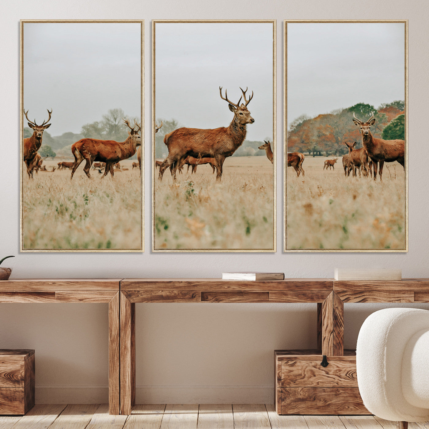 53834371-MGV-CV-36X24-Rustic Deer Print Wall Art Canvas Print