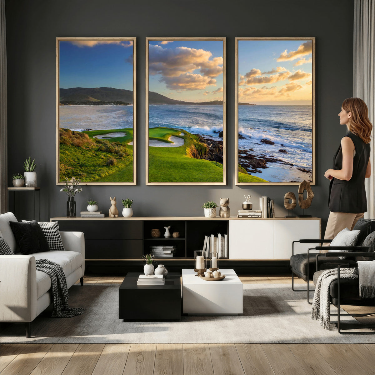 50107048-MGV-CV-36X24 - Pebble Beach Golf Links Wall Art Canvas Print