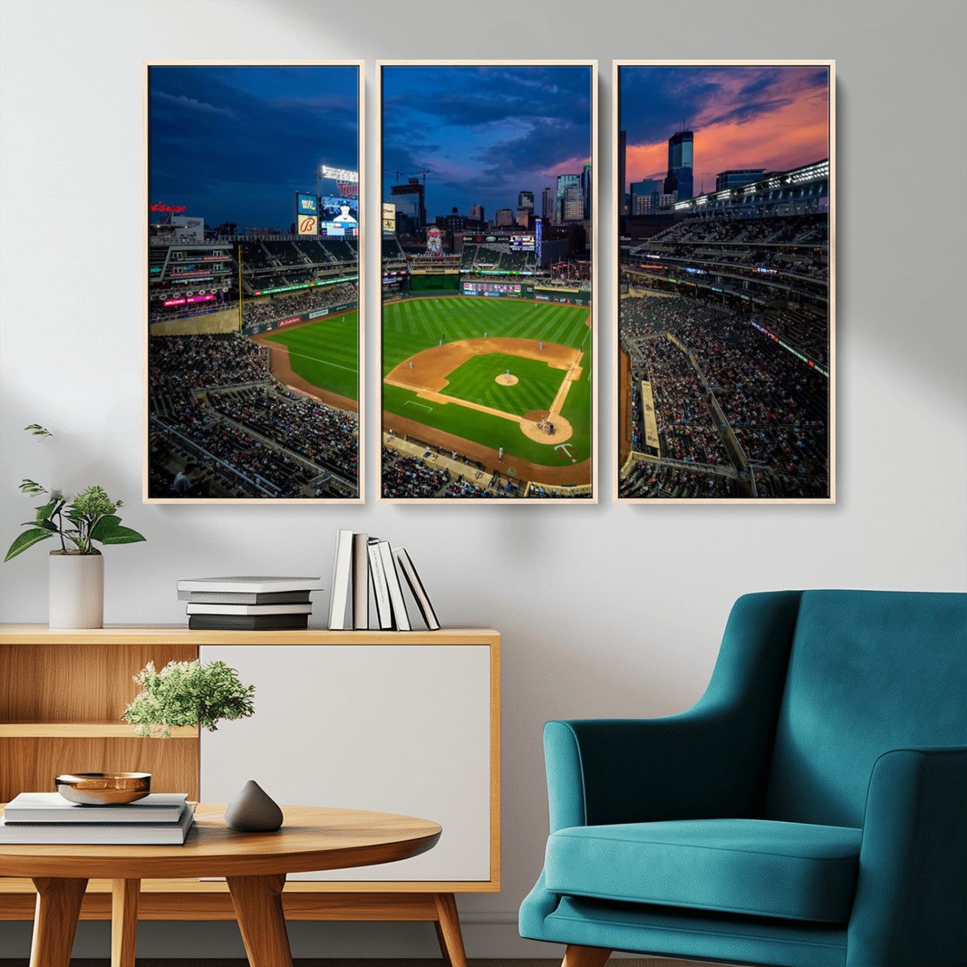 Target Field Wall Art Canvas Print, Baseball Stadium Print, Minneapolis Major League Baseball's Minnesota Twins