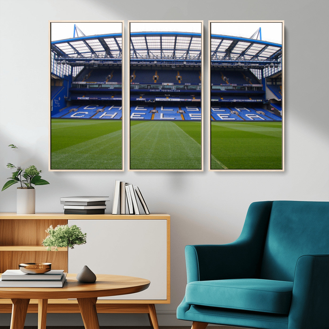 38616413CHELSA-MGV-CV-36X24-Stamford Bridge Chelsea Football Stadium Canvas Wall Art Print – Immersive Stadium Experience for Soccer Fans – Ready to Hang
