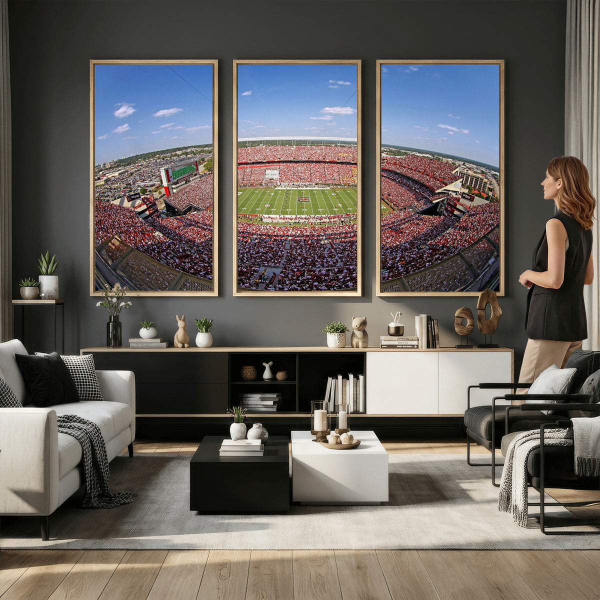 29492070-MGV-CV-36X24 - William Brice Stadium Wall Art Canvas Print, Stadium Crowd on Football Game Day