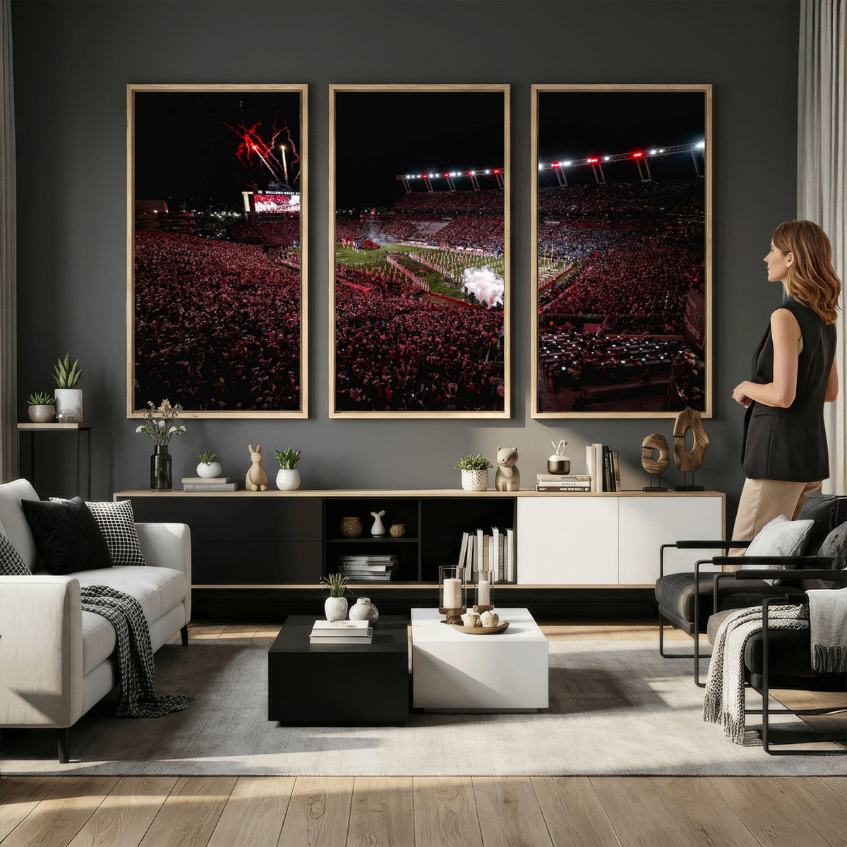 60690191-MGV-CV-36X24 - William Brice Stadium Wall Art Print, Baseball Game Room