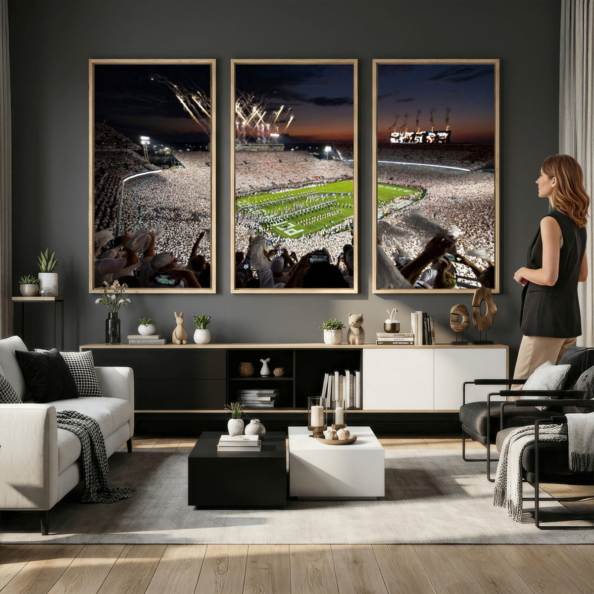 26666-MGV-CV-36X24 - Penn State Stadium Wall Art Canvas Print, White Out